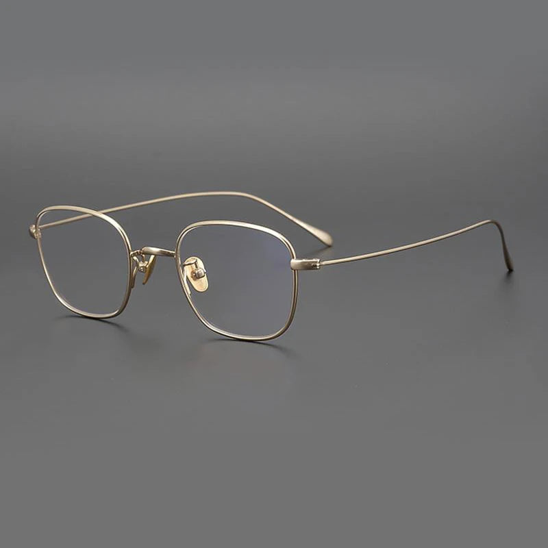 Black Mask Unisex Full Rim Square Titanium Eyeglasses M199 Full Rim Black Mask Gold  