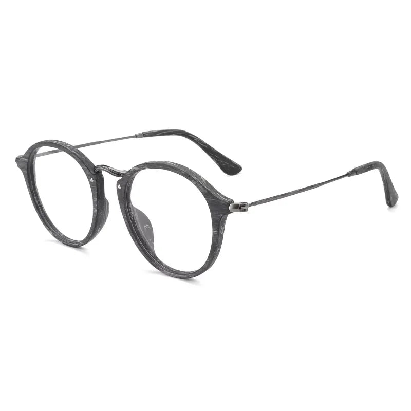 Hdcrafter Unisex Full Rim Round Acetate Titanium Frames 141210 — view 3 | Hdcrafter Eyeglasses at FuzWeb