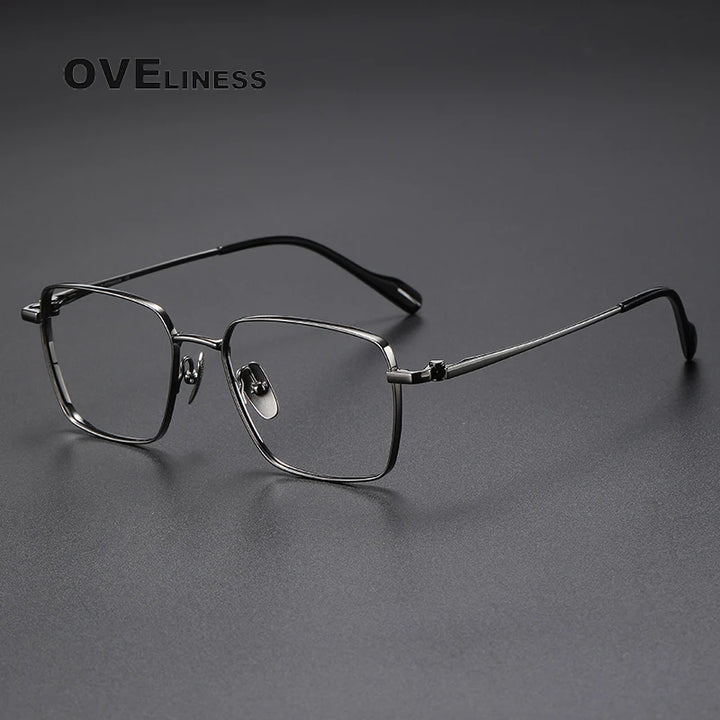 Oveliness Unisex Full Rim Square Titanium Eyeglasses 81012 Full Rim Oveliness gun  