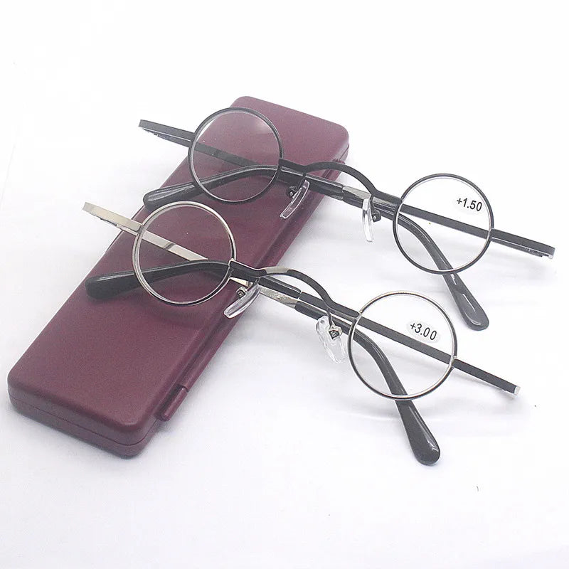 Cubojue Unisex Full Rim Small Round Alloy Reading Glasses 2330 Reading Glasses Cubojue   