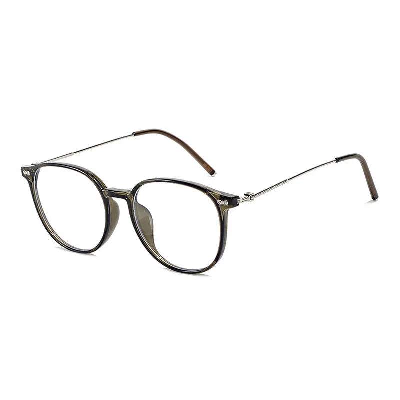 Ralferty Women's Full Rim Round Tr 90 Acetate Eyeglasses R85068 Full Rim Ralferty C3 Green CHINA 