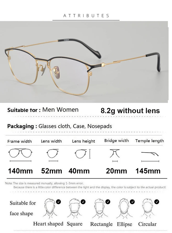 Aimee Unisex Full Rim Square Titanium Eyeglasses 250045 Full Rim Aimee   