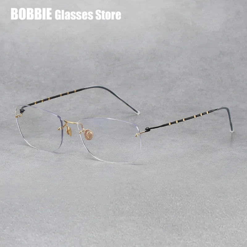 Bobbie Women's Rimless Square Screwless Titanium Eyeglasses 213061