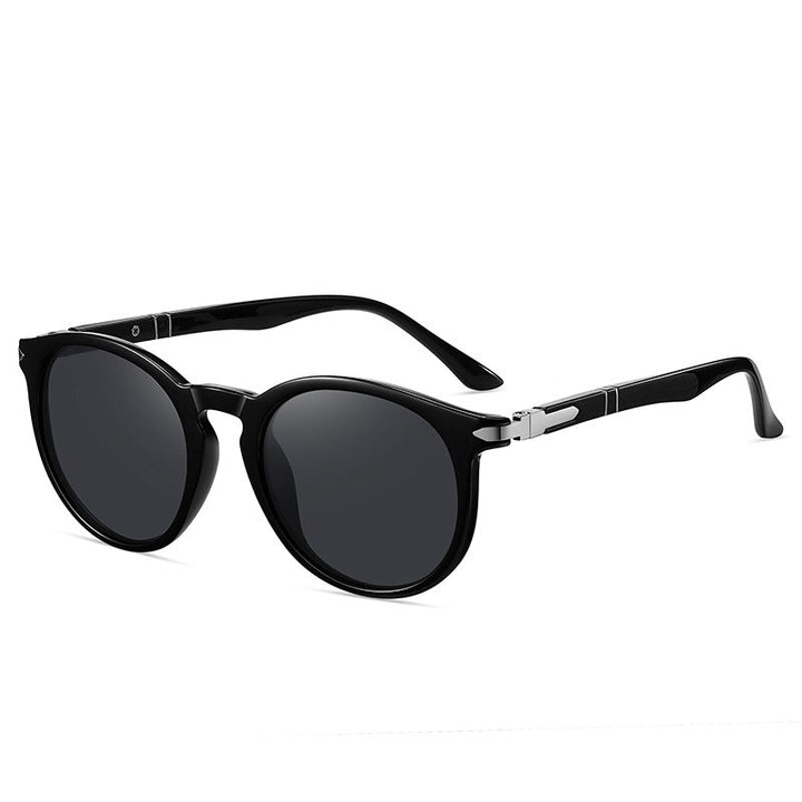 Yimaruili Unisex Full Rim Round Tac Tr 90 Polarized Sunglasses C3047 Sunglasses Yimaruili Sunglasses Bright Black C5 Other 