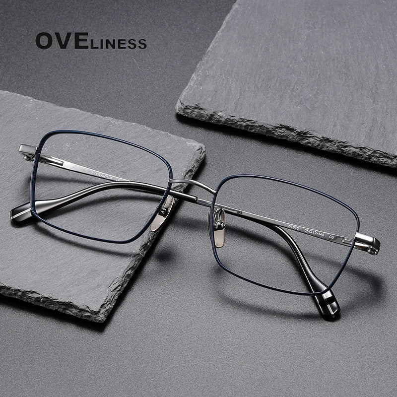 Oveliness Unisex Full Rim Square Titanium Eyeglasses 81015 Full Rim Oveliness   