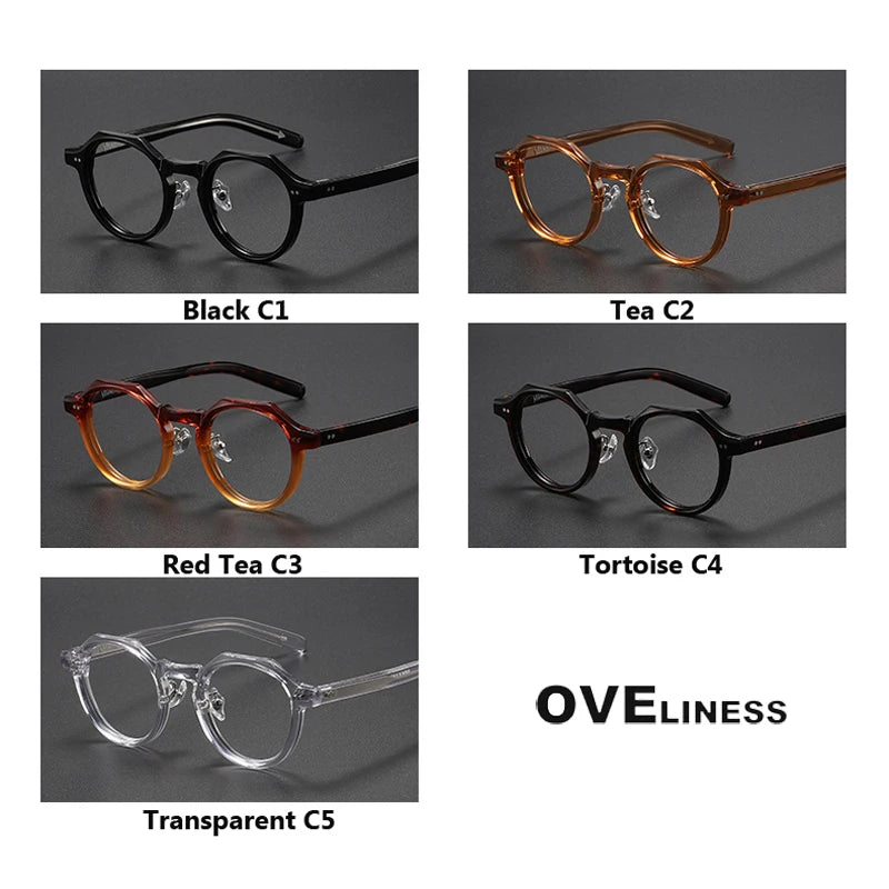 Oveliness Unisex Full Rim Round Acetate Eyeglasses V003 Full Rim Oveliness   