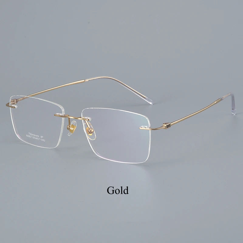 Bclear Unisex Rimless Square Titanium Eyeglasses