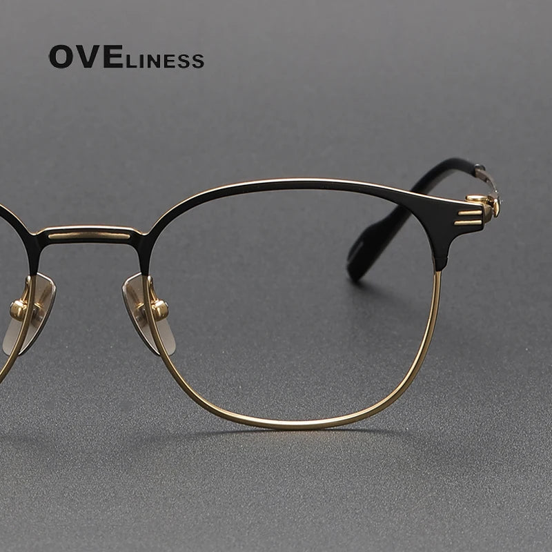 Oveliness Unisex Full Rim Round Square Titanium Eyeglasses 70807 Full Rim Oveliness   