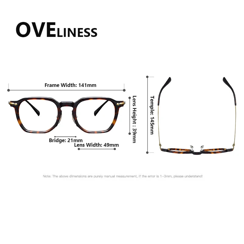 Oveliness Unisex Full Rim Square Acetate Titanium Eyeglasses 926024