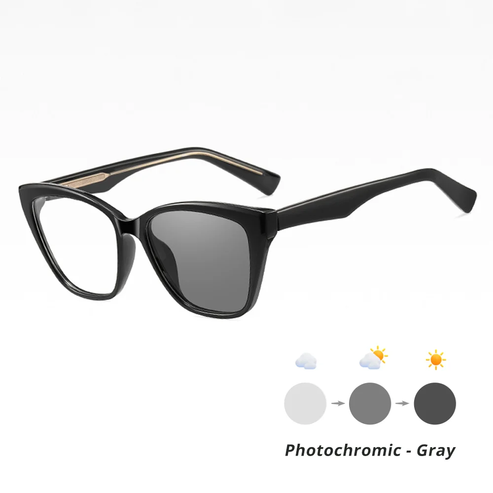 Ralferty Women's Full Rim Cat Eye Tr 90 Alloy Photochromic Eyeglasses 381731
