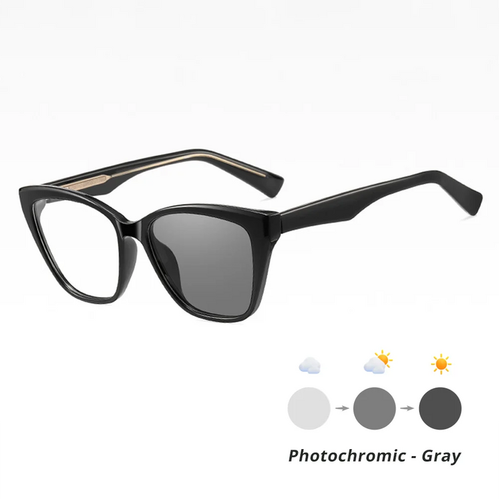 Ralferty Women's Full Rim Cat Eye Tr 90 Alloy Photochromic Eyeglasses 381731