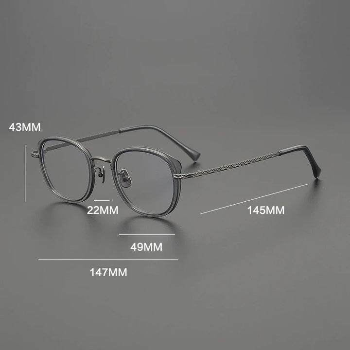 Gatenac Unisex Full Rim Square Acetate Titanium Eyeglasses G9002