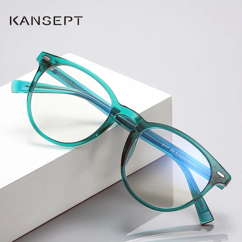 Kansept Women's Full Rim Round Tr 90 Alloy Reading Glasses 2117 Reading Glasses Kansept   