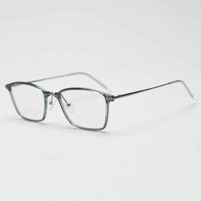 CCspace Women's Full Rim Small Square Tr 90 Titanium Eyeglasses 301814 Full Rim CCspace Green  