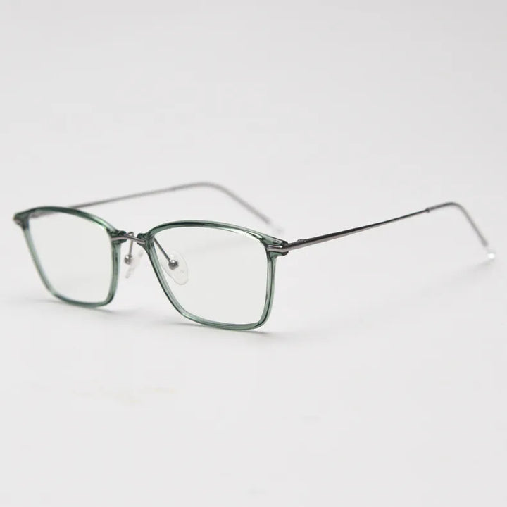 CCspace Women's Full Rim Small Square Tr 90 Titanium Eyeglasses 301814 Full Rim CCspace Green  