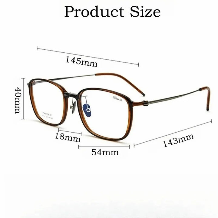 Yimaruili Unisex Full Rim Square Tr 90 Titanium Eyeglasses L9112 Full Rim Yimaruili Eyeglasses   