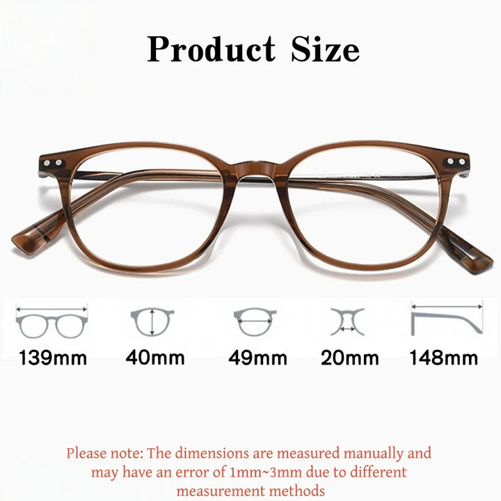 Yimaruili Unisex Full Rim Oval Titanium &amp; Acetate Eyeglasses GG504F — view 2 | Yimaruili at FuzWeb