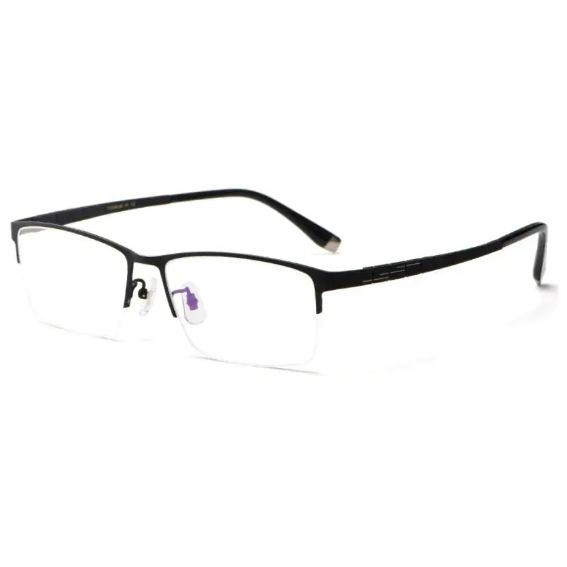 Chashma Ottica Men's Semi Rim Big Square Titanium Eyeglasses 422021.