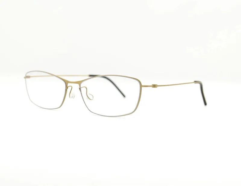 Aimee Women's Full Rim Square Screwless Titanium Eyeglasses 945510 Full Rim Aimee Gold