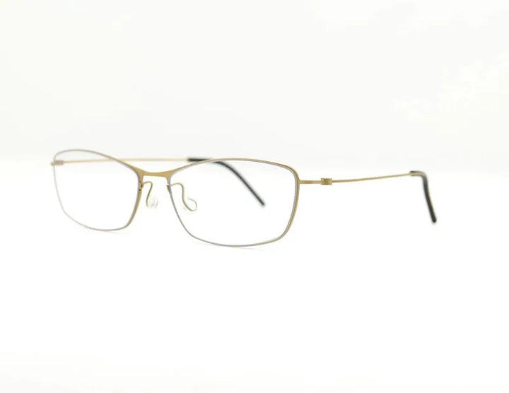 Aimee Unisex Full Rim Square Screwless Titanium Eyeglasses 5101 Full Rim Aimee Gold  