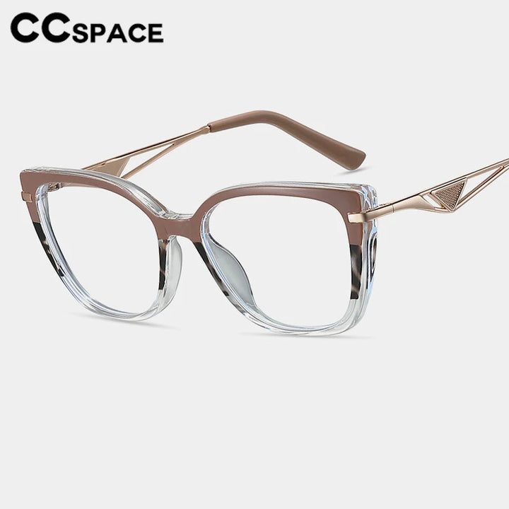 CCspace Women's Full Rim Square Cat Eye Tr 90 Titanium Eyeglasses 301302 Full Rim CCspace   