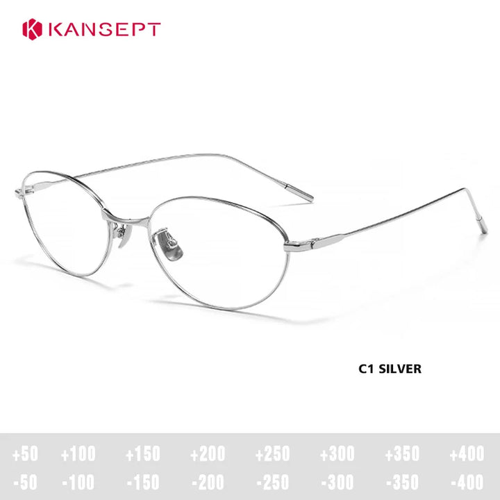 Kansept Women's Full Rim Oval Cat Eye Alloy Reading Glasses 230083