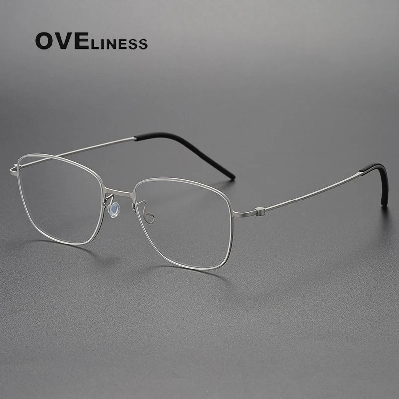 Oveliness Women's Full Rim Square Titanium Eyeglasses 5530 Full Rim Oveliness silver  