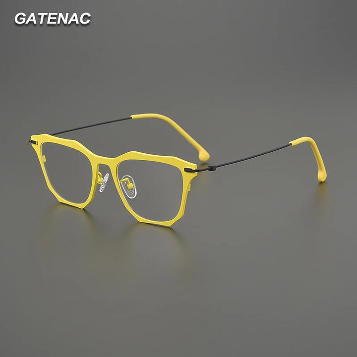 Gatenac Unisex Full Rim Square Brow Line Titanium Eyeglasses G85838
