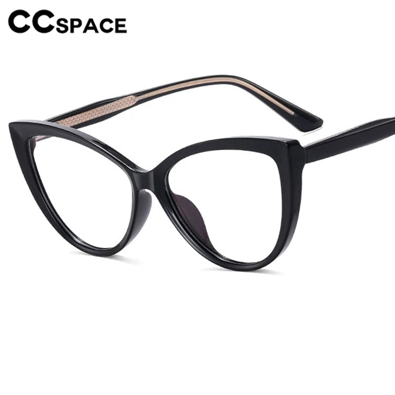 CCspace Women's Full Rim Square Cat Eye Tr 90 Titanium Eyeglasses 301560 Full Rim CCspace   