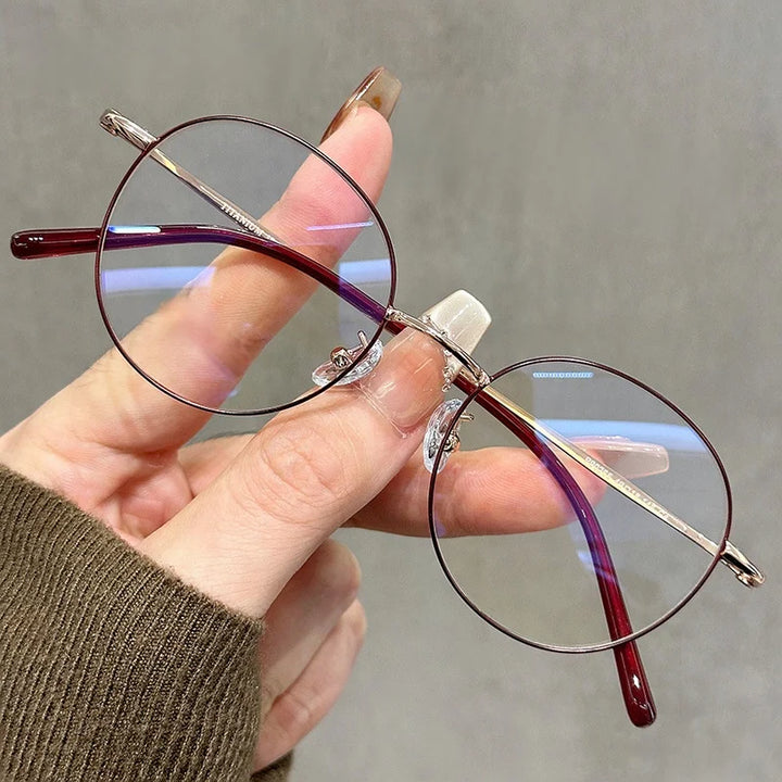 Momoja Women's Full Rim Oval Round Titanium Eyeglasses 90265