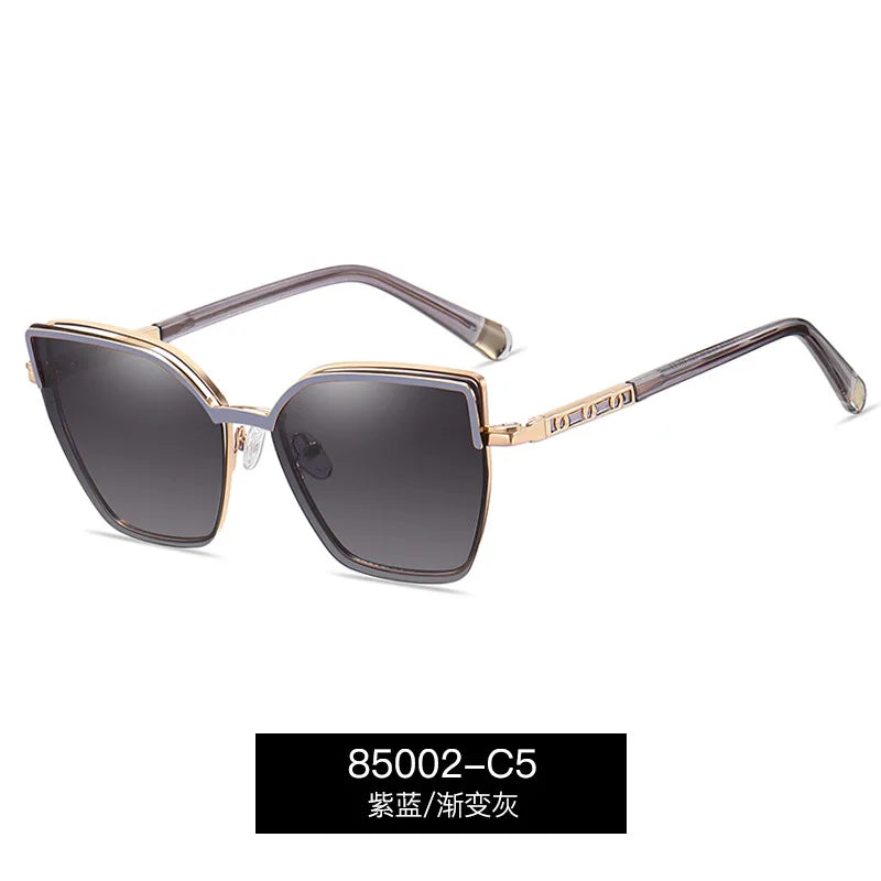 CCspace Women's Full Rim Square Cat Eye Alloy Eyeglasses Clip On Sunglasses 802583