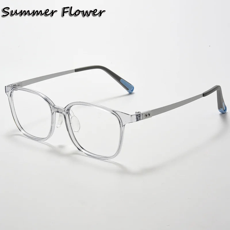 Summer Flower Unisex Youth's Full Rim Square Tr 90 Titanium Eyeglasses 696010