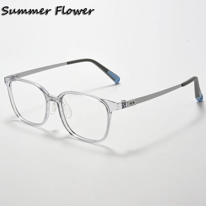 Summer Flower Unisex Youth's Full Rim Square Tr 90 Titanium Eyeglasses 696010