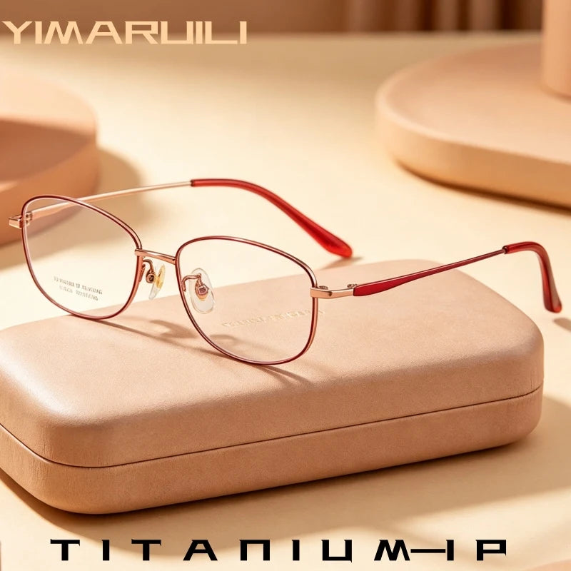Yimaruili Unisex Full Rim Oval Pure Titanium Eyeglasses C7023 — view 1 | Yimaruili at FuzWeb