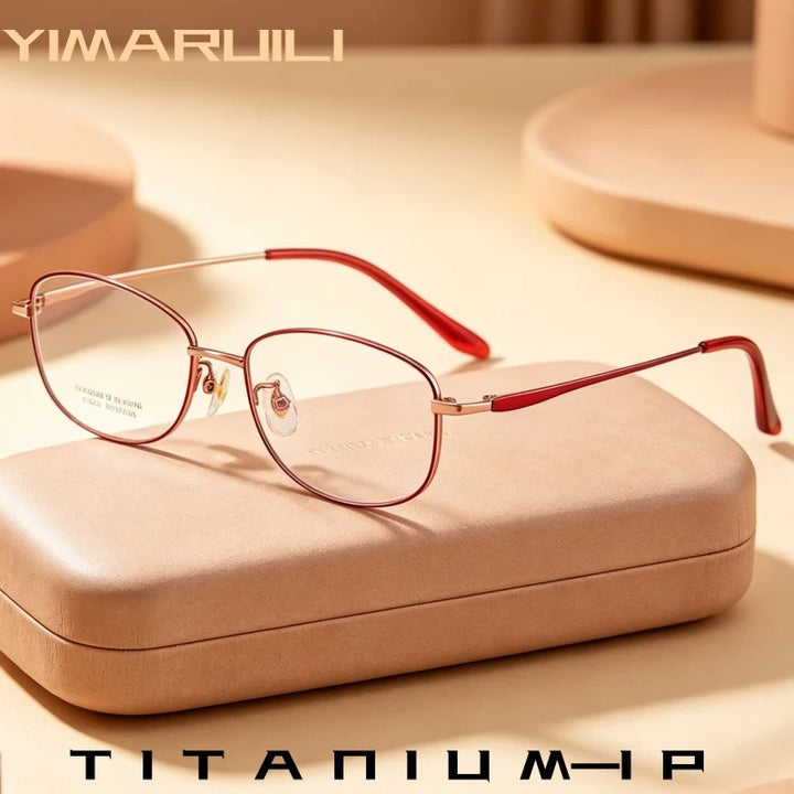 Yimaruili Unisex Full Rim Oval Pure Titanium Eyeglasses C7023 — view 1 | Yimaruili at FuzWeb
