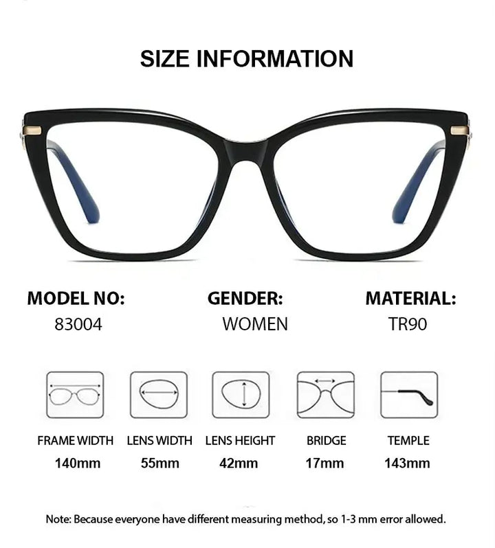 Chashma Ochki Women's Full Rim Cat Eye Tr 90 Alloy Eyeglasses 883004