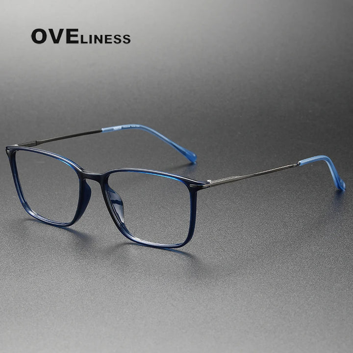 Oveliness Women's Full Rim Square  Acetate Titanium Eyeglasses 328636