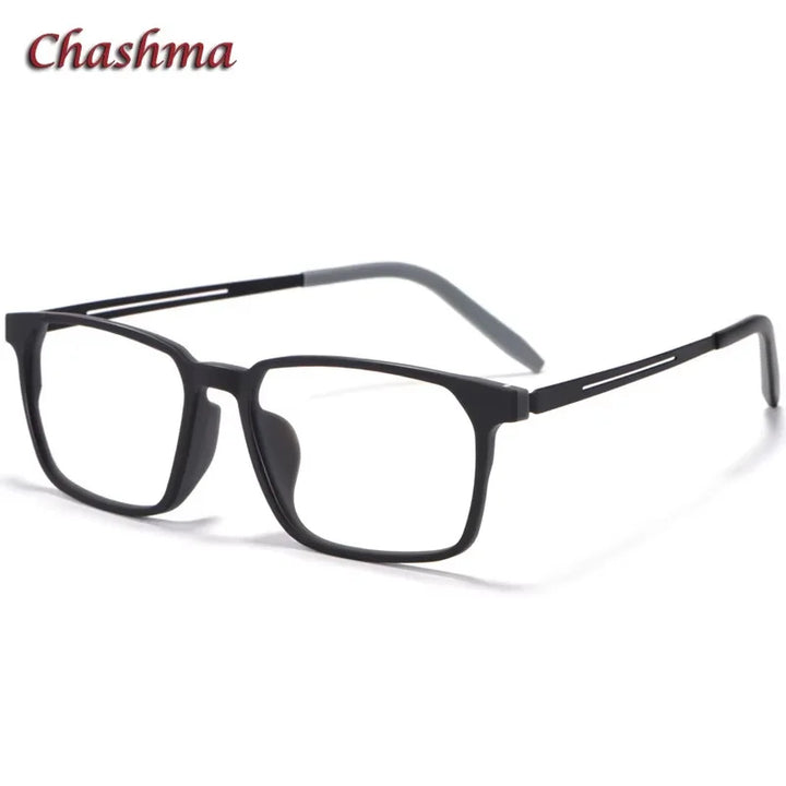 Summer Flower Unisex Full Rim Square Tr 90 Titanium Eyeglasses 88878 Full Rim Summer Flower Black Gray