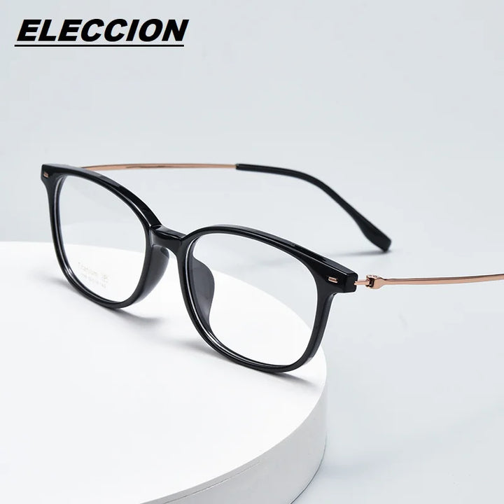 Eleccion Women's Full Rim Square Tr 90 Titanium Eyeglasses 7186 Full Rim Eleccion