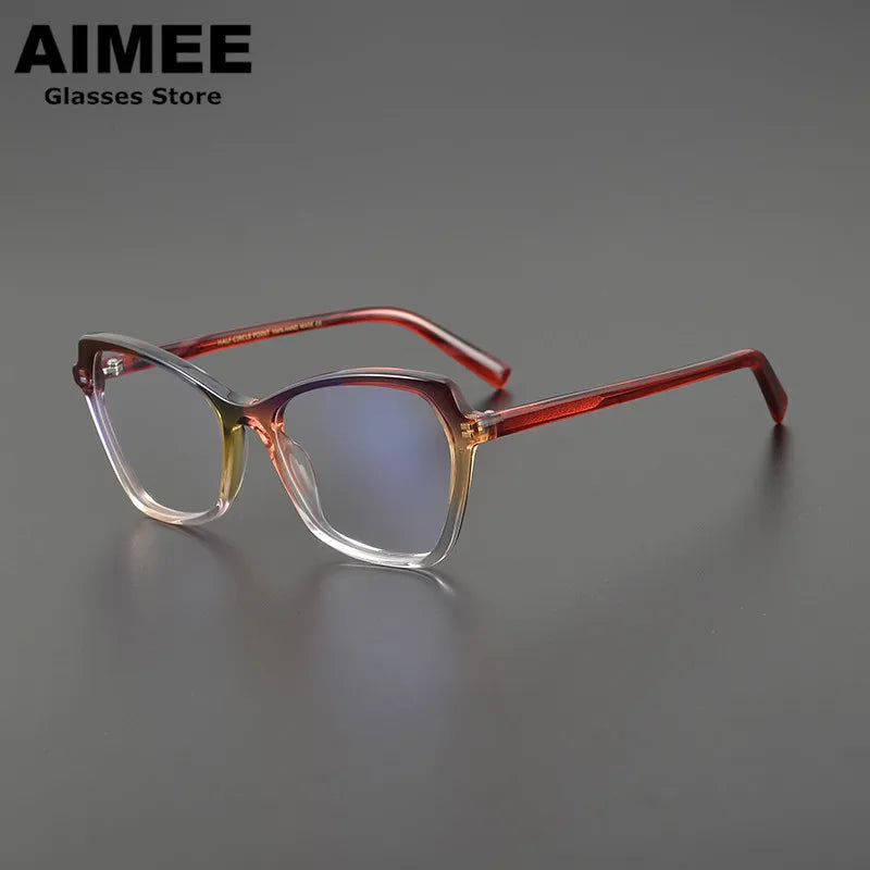 Aimee Unisex Full Rim Square Cat Eye Acetate Eyeglasses 8024 Full Rim Aimee   