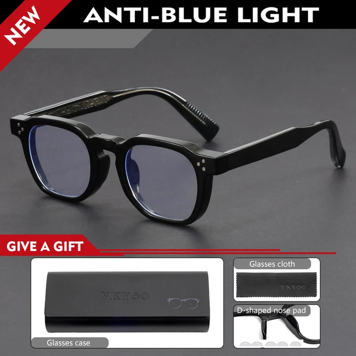 Vicky Unisex Full Rim Square Brow Line Acetate Reading Glasses 527499