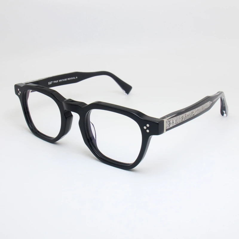 Black Mask Unisex Full Rim Square Thick Acetate Eyeglasses 62527