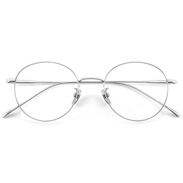 Yimaruili Unisex Full Rim Round Titanium Eyeglasses Y1644 Full Rim Yimaruili Eyeglasses   