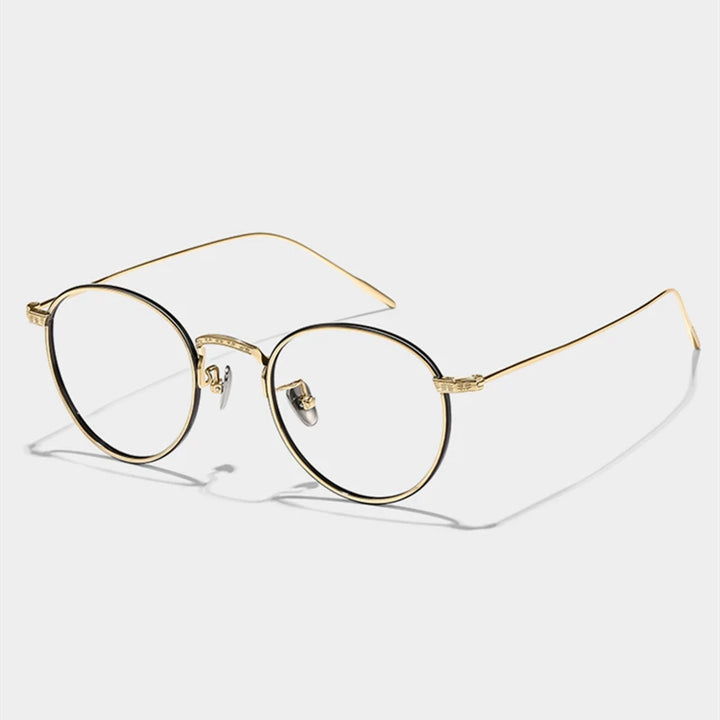 Black Mask Women's Full Rim Oval Round Titanium Eyeglasses 40717