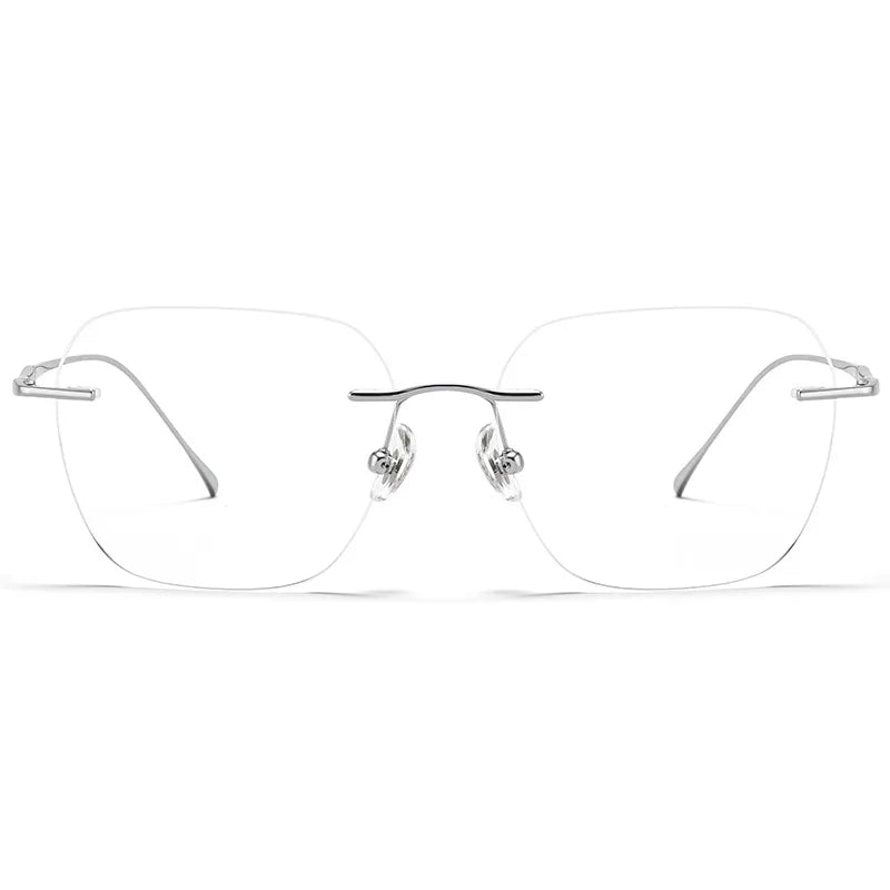 Vicky Women's Rimless Polygon Titanium Reading Glasses V0623 Reading Glasses Vicky   