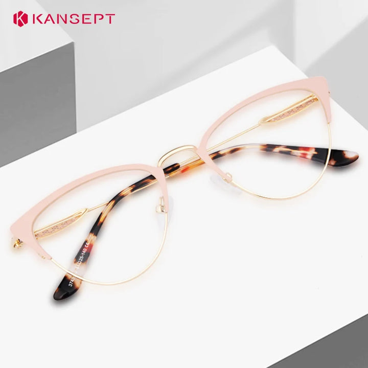 Kansept Women's Full Rim Oval Cat Eye Tr 90 Alloy Reading Glasses 53743