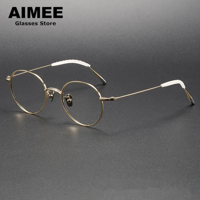 Aimee Unisex Full Rim Round Square Titanium Eyeglasses 14153 Full Rim Aimee   