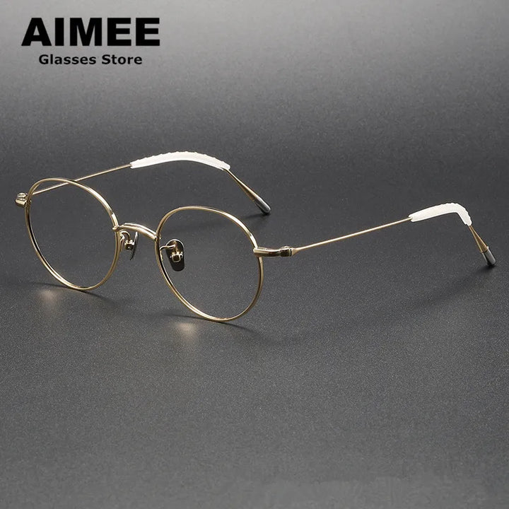 Aimee Unisex Full Rim Round Square Titanium Eyeglasses 14153 Full Rim Aimee   