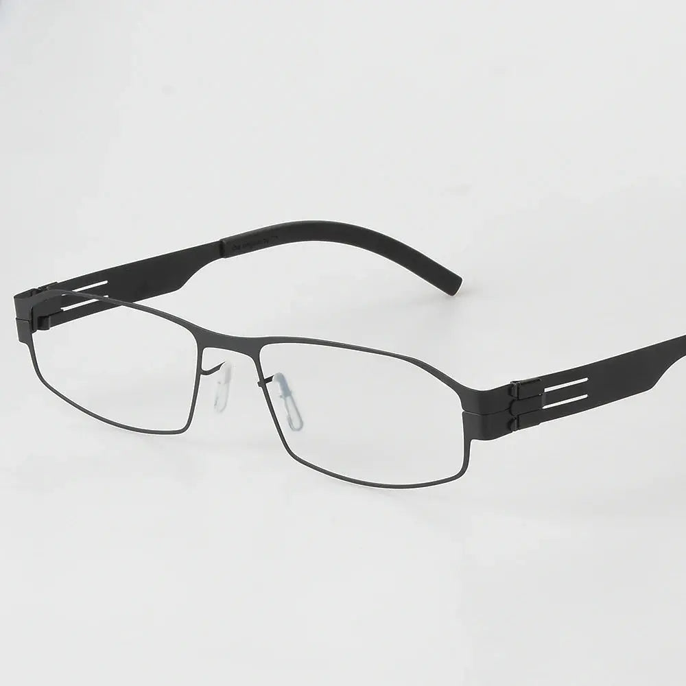 Bobbie 543018 Unisex 138mm Full Rim Square Stainless Steel Frames FuzWeb