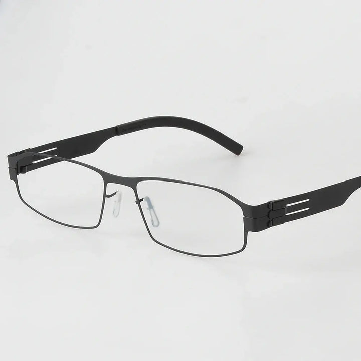 Bobbie 543018 Unisex 138mm Full Rim Square Stainless Steel Frames FuzWeb